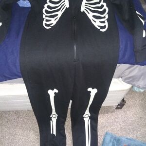 Forever 21 Kids Skeleton Jumpsuit - Black and White